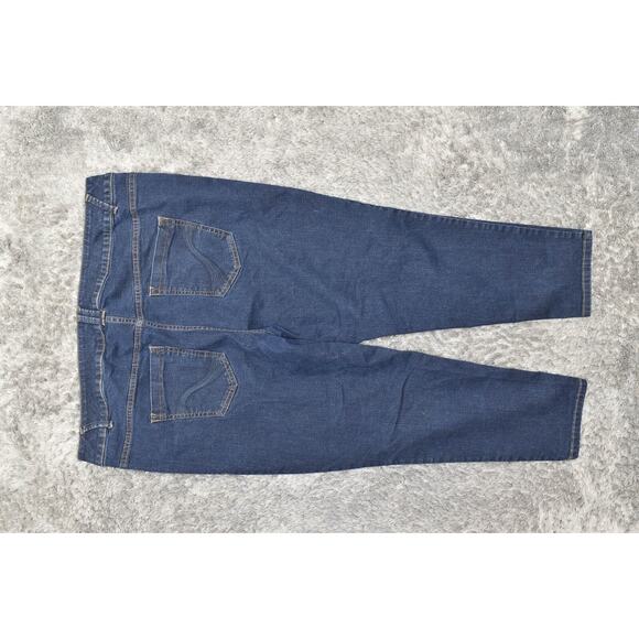 Lane Bryant Blue Skinny Genius Fit Jeans 24P Plus Petite Cotton Blend Zip - Picture 3 of 6